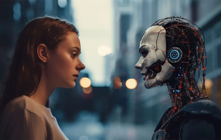 AI for Executive Assistants, Human EA collaborating with artificial intelligence technology in modern workplace
