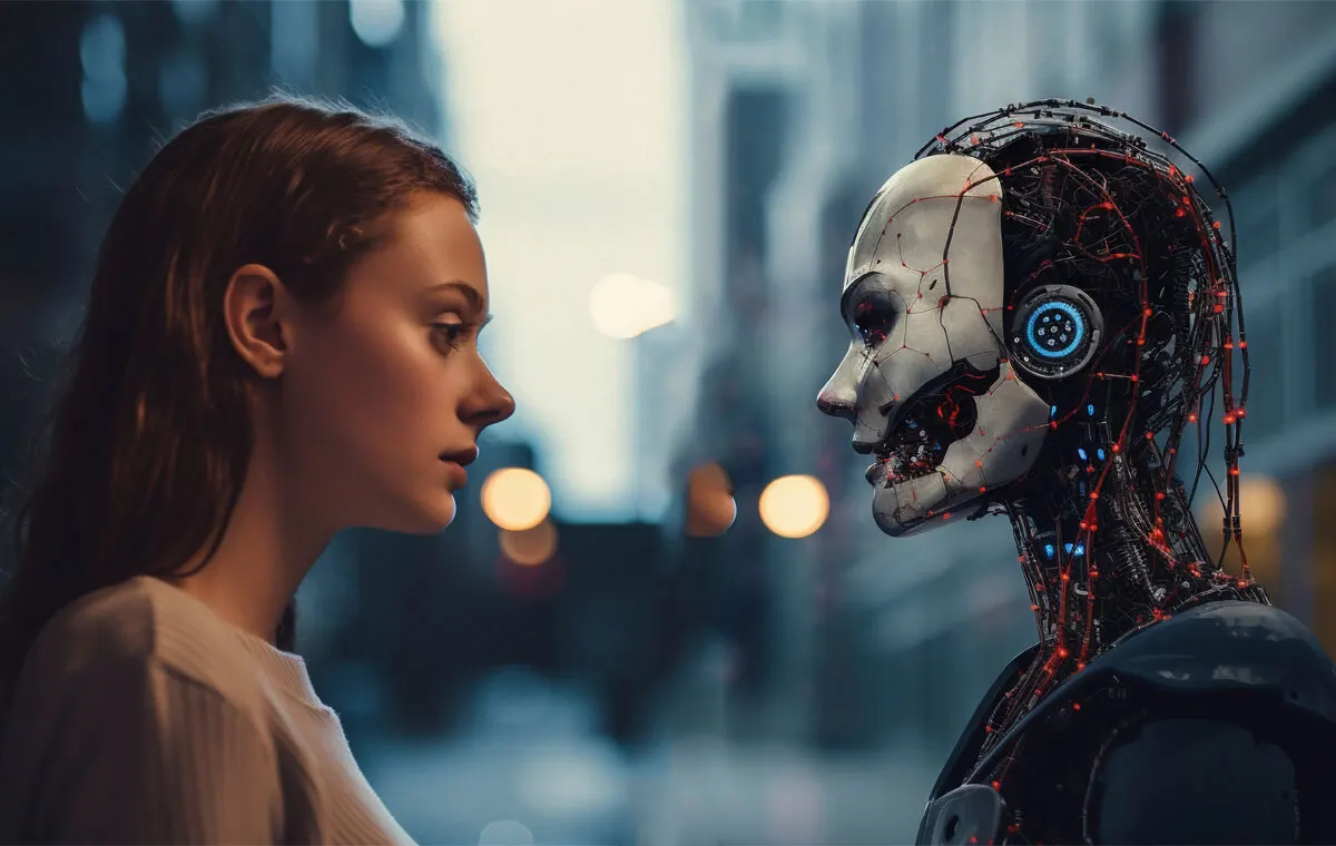 AI for Executive Assistants, Human EA collaborating with artificial intelligence technology in modern workplace