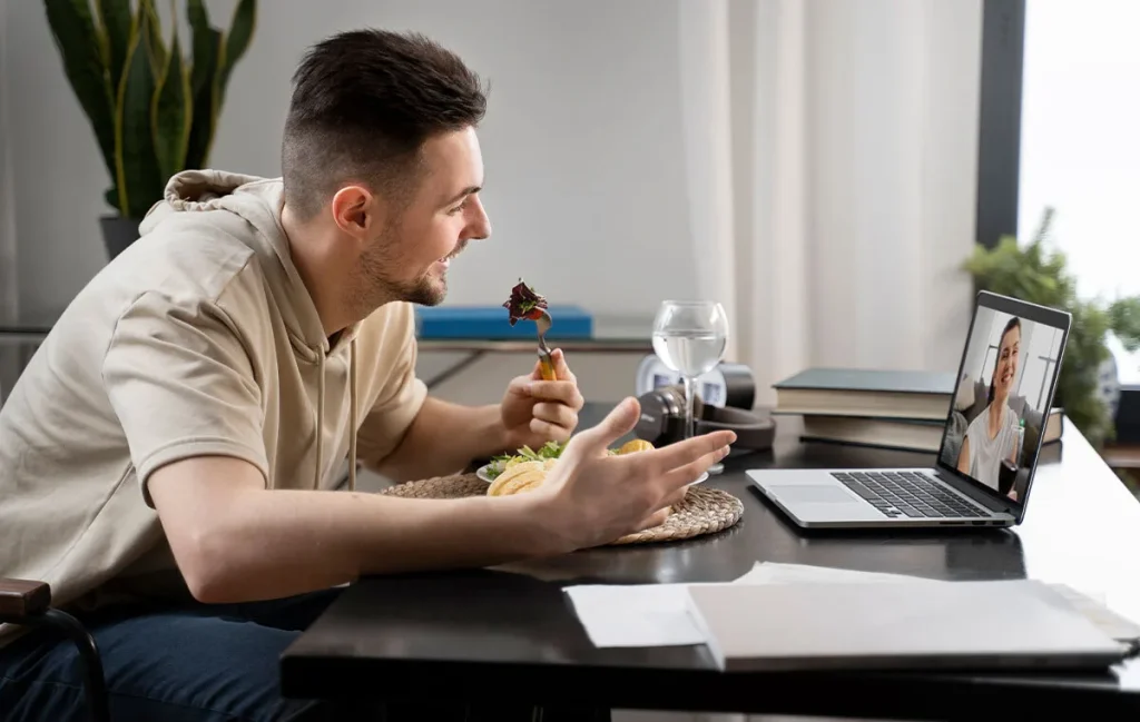 Remote professional attending a virtual meeting from home, demonstrating how to build trust through open communication