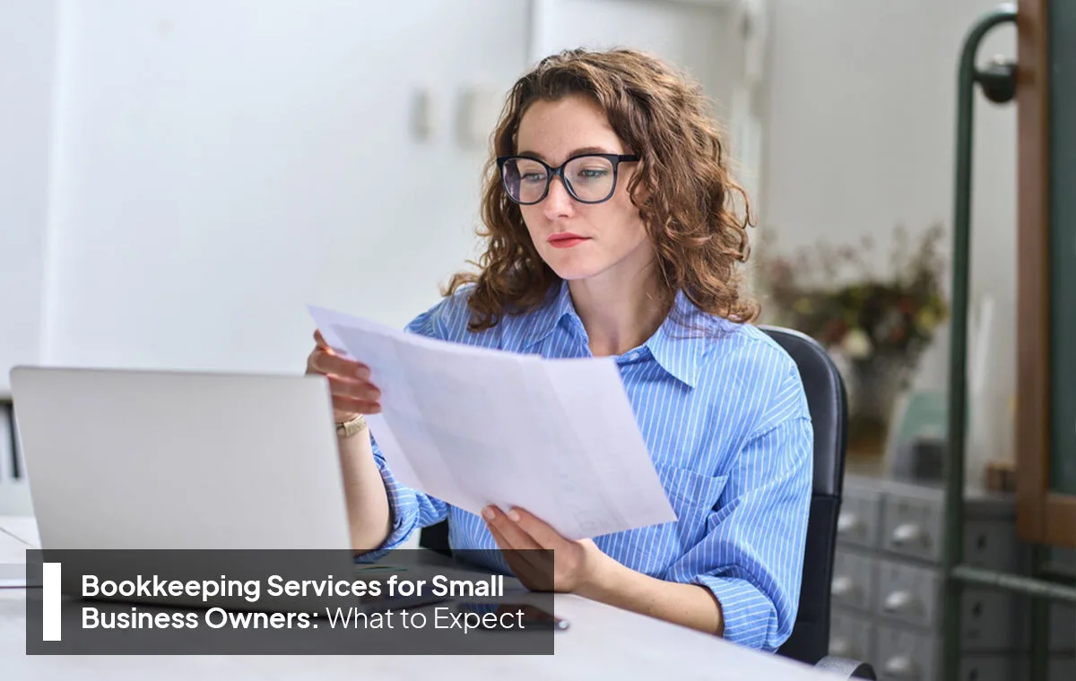 A woman working on a laptop, representing professional bookkeeping services for small businesses.