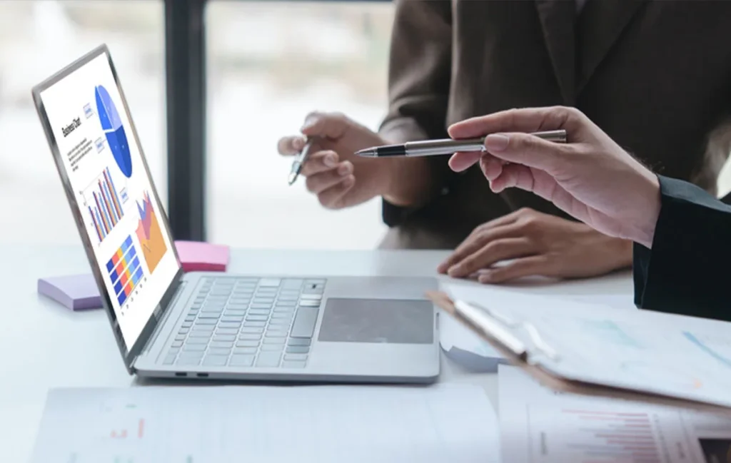 Financial reports, balance sheets, and account reconciliation prepared through virtual bookkeeping.