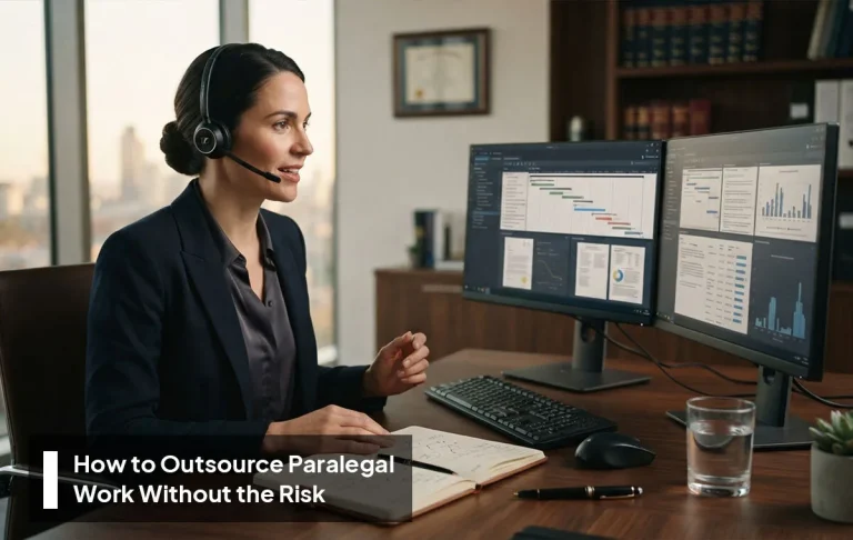 Law firm attorney planning how to outsource paralegal work safely